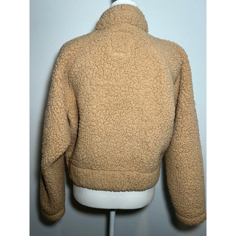 Hollister Zip Up Beige Teddy Fleece Size Small - Picture 4 of 6